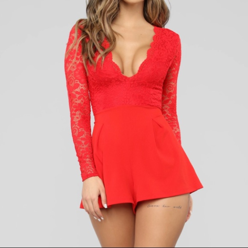 Lace Long Sleeve Romper